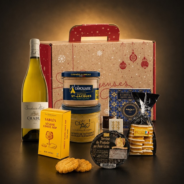 Panier gourmet de fête et luxe